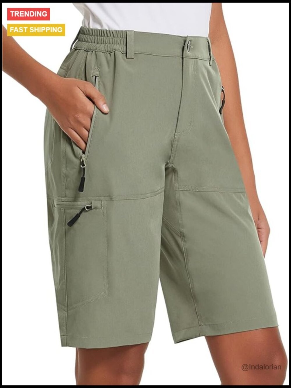 Quick Dry Polyester Spandex Hiking Shorts with Pockets UPF 50+